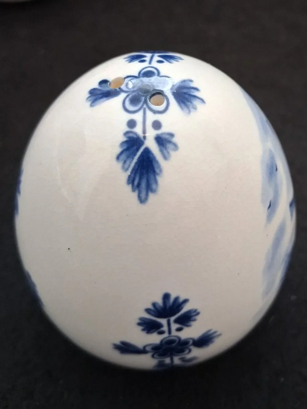 Vintage Delft Blue Hand Painted Egg-Shaped Salt and Pepper Shakers Windmill - Picture 5 of 10